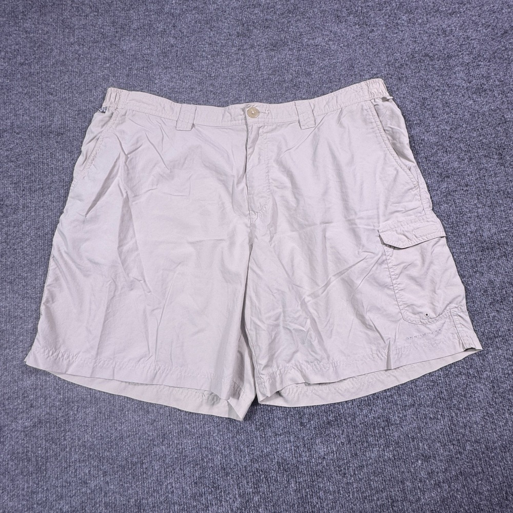 Columbia PFG Mens 42 Omni-Shade Tan Hiking Outdoor Fishing Shorts Nylon Cargo